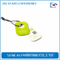 SenCai green grass color round tag with black plastic handle